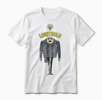 Despicable Me, Portrait of the Bulb T-Shirt, White, S Unisex T-Shirt - White