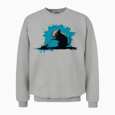 The Artist Rat in Action Unisex Sweatshirt - Ash