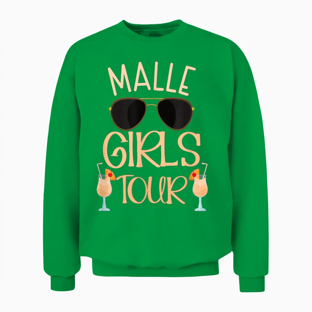 Malle Girls Tour Damen Party Urlaub Outfit Mallorca Unisex Sweatshirt in Irish Green