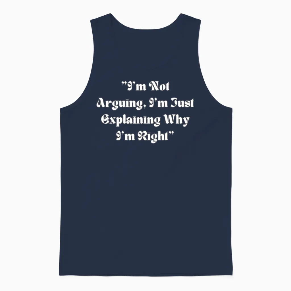 Funny Unisex Tank Top in Navy