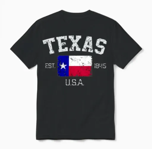 Vintage Texas Austin Est 1845 Souvenir Gift Unisex T-Shirt in Black