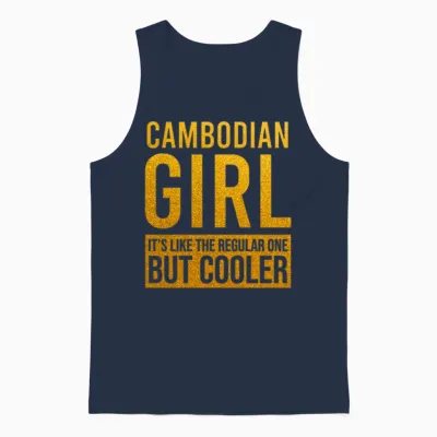 Cambodian Girl Funny Unisex Tank Top - Navy