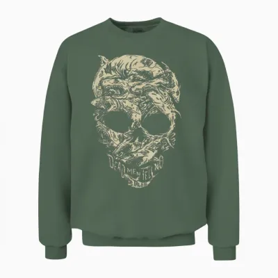 Disney Pirates Shark Skull Unisex Sweatshirt - Military Green