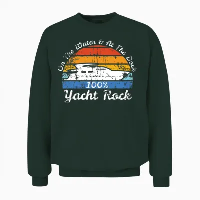 Distressed Retro Yacht Rock Unisex Sweatshirt - Forest