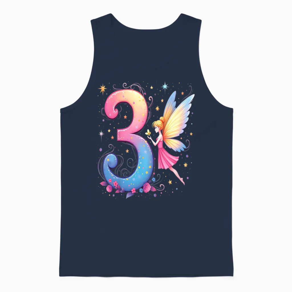 Kinder Magische Fee 3. Geburtstag Mädchen 3 Jahre Unisex Tank Top in Navy
