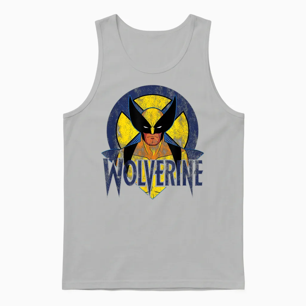 Marvel X-Men Retro Wolverine T-Shirt, Black, S Unisex Tank Top in Ash