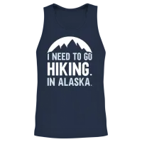 I Need to Go Hiking in Alaska Hike Nature Hiker Unisex Tank Top - Navy – 2