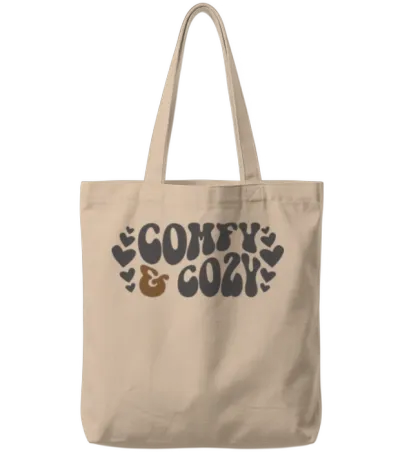 Comfy and Cozy Funny Winter Season Holiday Tote Bags - Natural