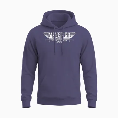 Top Gun Maverick Fighter Jet Logo T-Shirt, Black, S Unisex Hoodie - Heather Sport Dark Navy