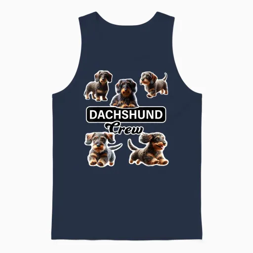 Wirehaired Dachshund T-Shirt, Black, S Unisex Tank Top - Navy