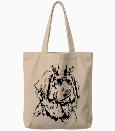 Funny Leonberger Dog Crown Dog Mom Tote Bags - Natural