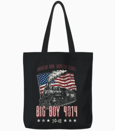 Big Boy 4014 American Steam Train Vintage Men Women Tote Bags - Black