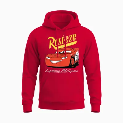 Disney Pixar Cars Lightning Mcqueen Vintage Rusteze Unisex Hoodie - Red