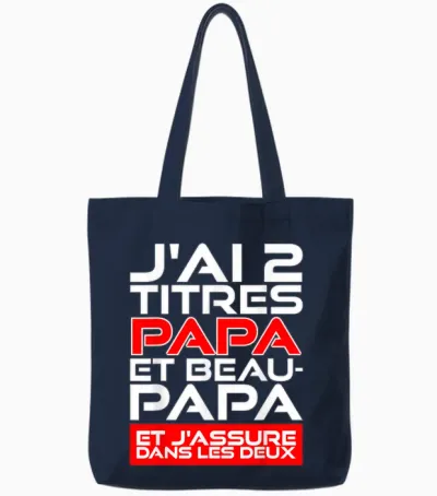 Gift in Law Dad and Dad Two Titles Humour Father's Day Tote Bags - Navy
