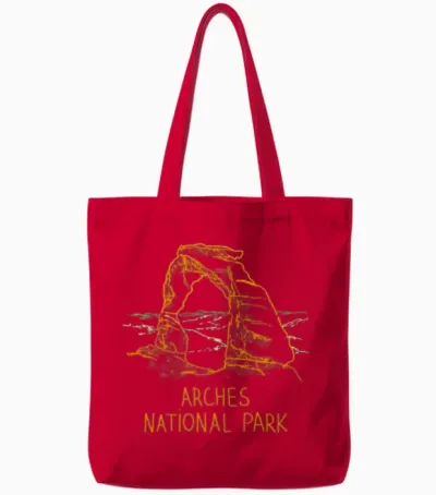 Arches National Park Tote Bags - Red
