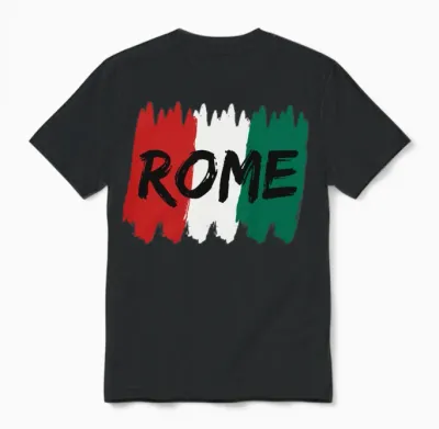 Rome Italy Unisex T-Shirt - Black