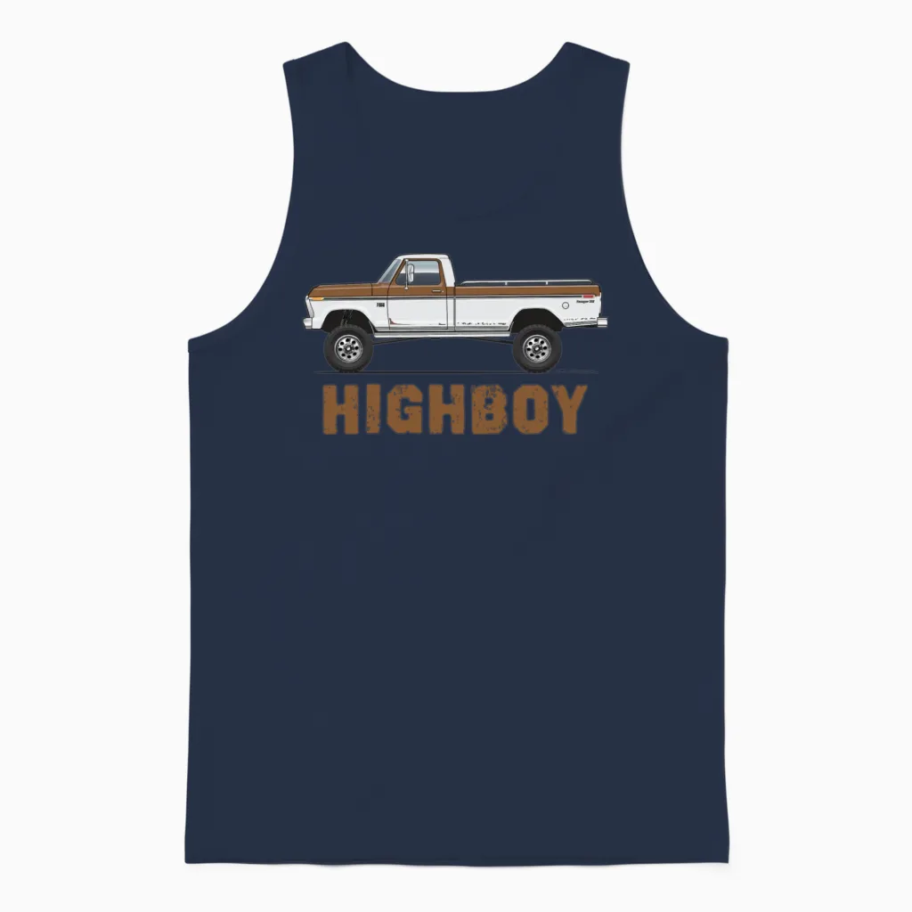 Higboy Sequoia Brown Unisex Tank Top in Navy