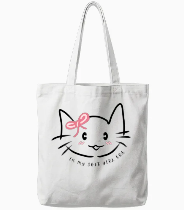 In My Soft Girl Era Tote Bags in White