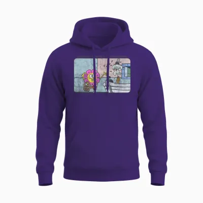 Spongebob Squarepants and Squidward Kindness Meme Unisex Hoodie - Purple
