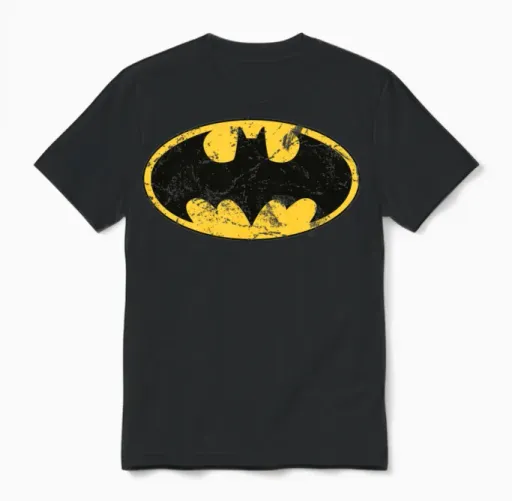 Dc Comics Batman Logo Used Look Unisex T-Shirt in Black