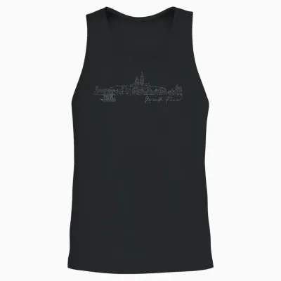 Signature Marseille City Skyline - Souvenir De France Unisex Tank Top - Black