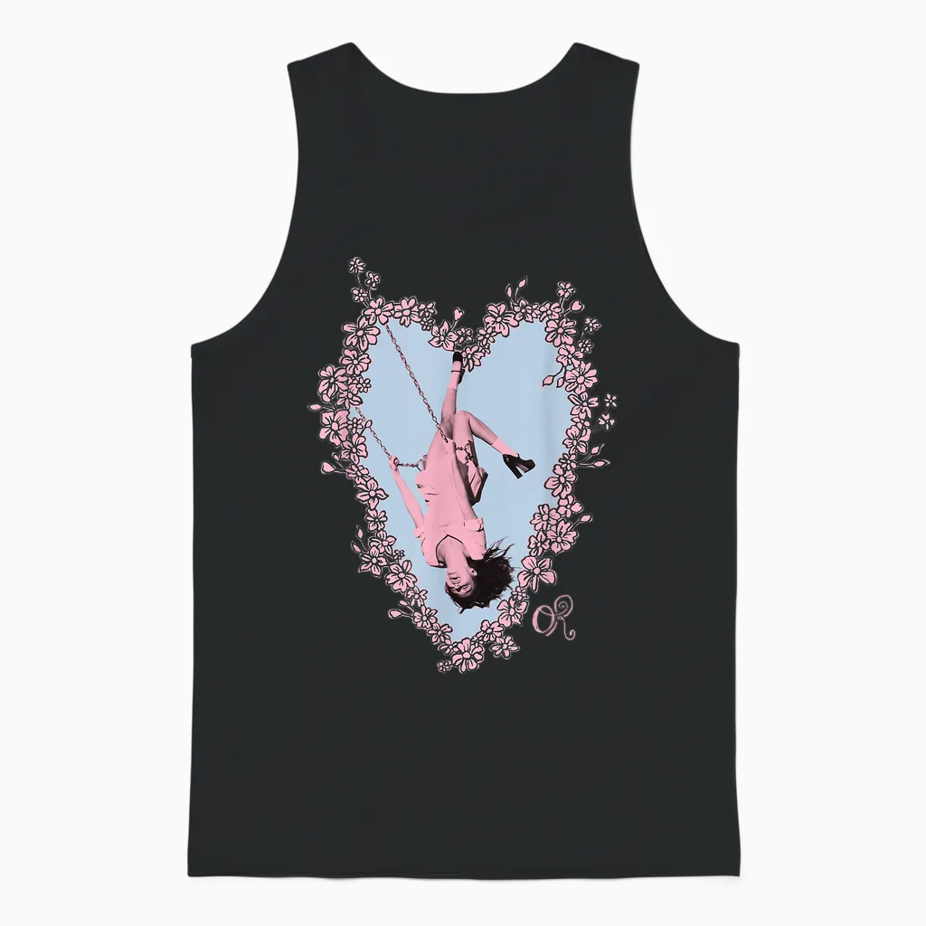 Official Photo Olivia Rodrigo Heart Swing Unisex Tank Top in Black