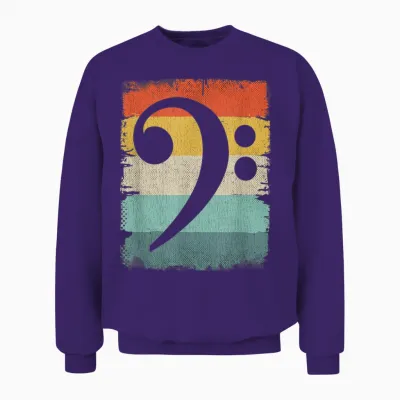 Bass Player Music Apparel Bassschlüssel Unisex Sweatshirt - Purple