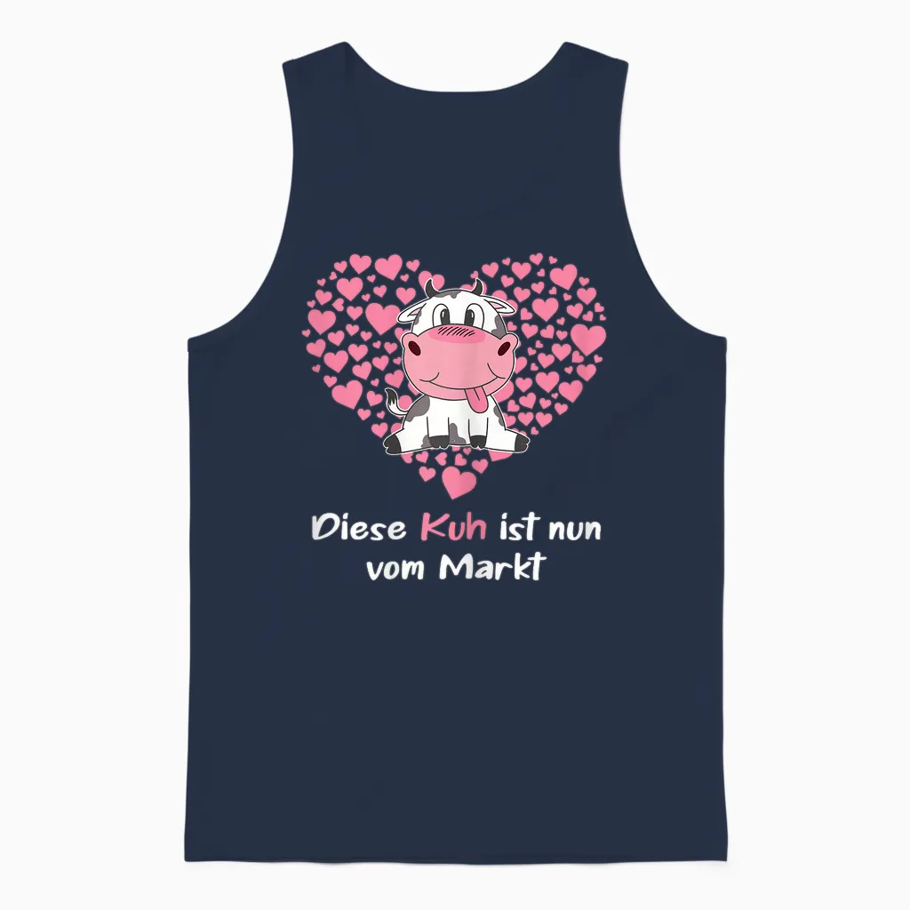 Damen Landwirtin Braut Outfit Mit Kuh Jga Unisex Tank Top in Navy