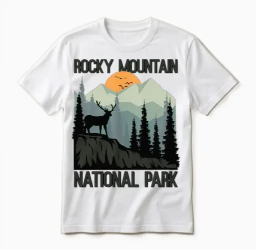 Rocky Mountain National Park Mountains Wilderness Unisex T-Shirt in White