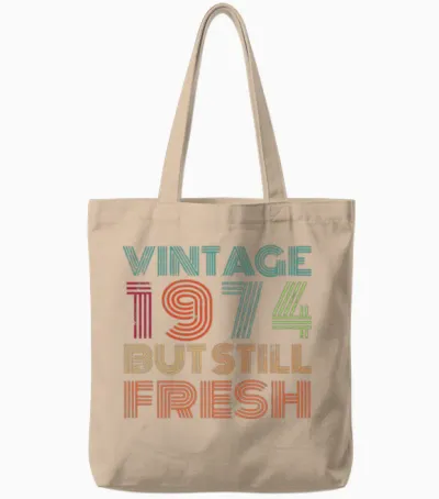 1974 Birthday Tote Bags - Natural