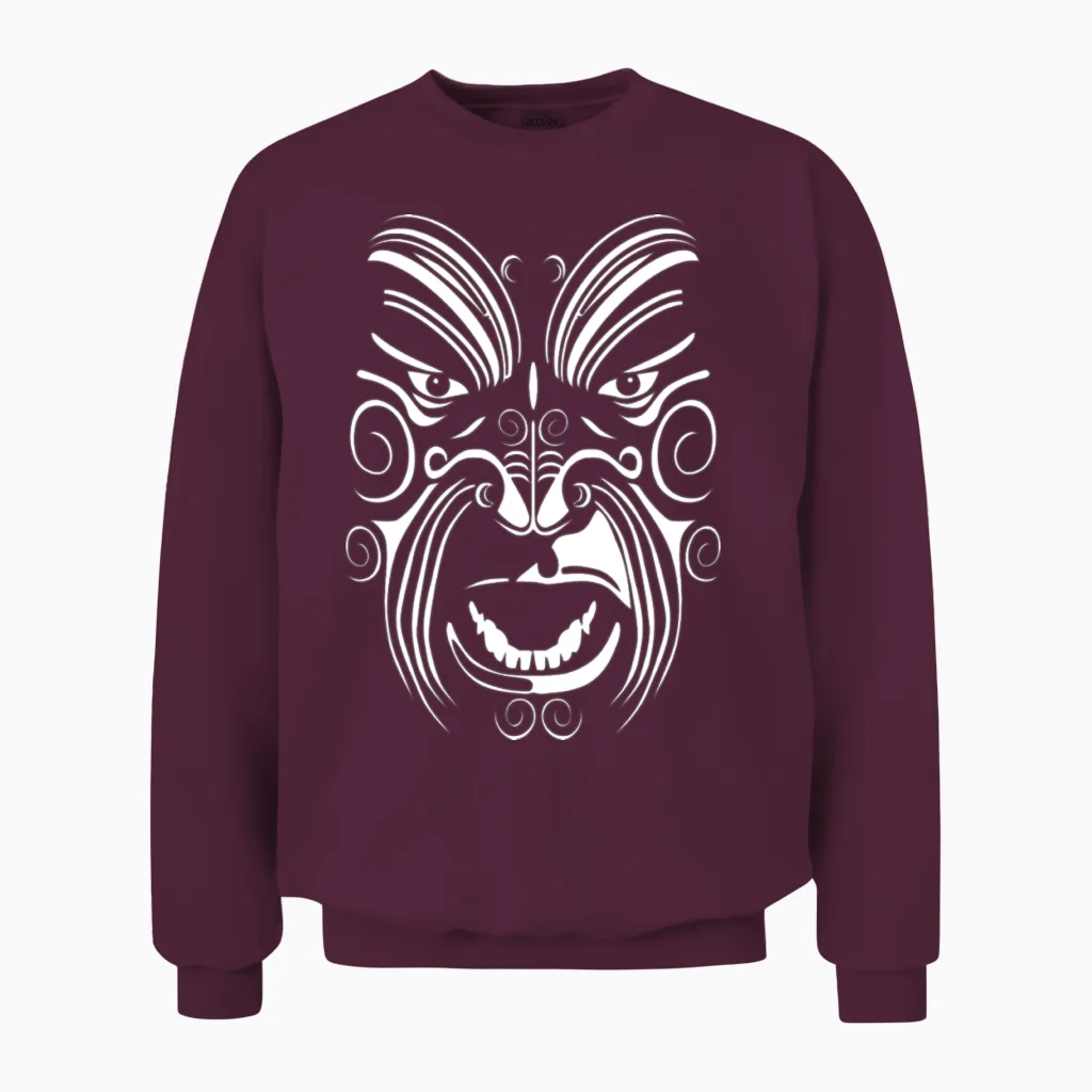 Tatouage Maori Blanc Unisex Sweatshirt in Maroon