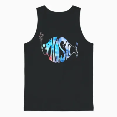 Colorful Phish-Jam, Tie-Dye Tee for Fisherman Fish Graphic Unisex Tank Top - Black