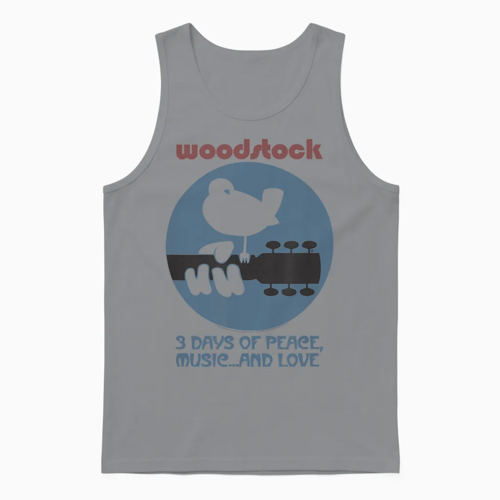 Woodstock - ... and Love T-Shirt, White, S Unisex Tank Top in Sport Grey