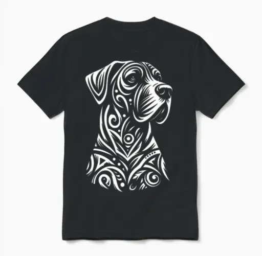 Tribal Great Dane Unisex T-Shirt in Black