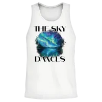 Aurora Lake Vista Northern Lights Unisex Tank Top - White – 2