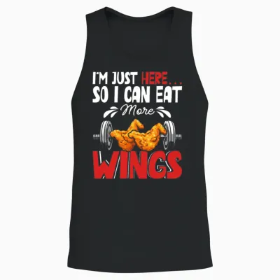 Eat Wings Food Lovers Humor Fitness Gym Workout Unisex Tank Top - Black