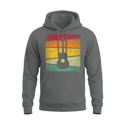 Guitar Retro Unisex Hoodie - Graphite Heather