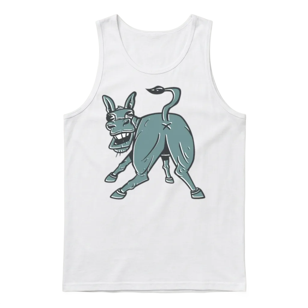 Donkey Butt Ass Po Stubborn Horse Unisex Tank Top - White