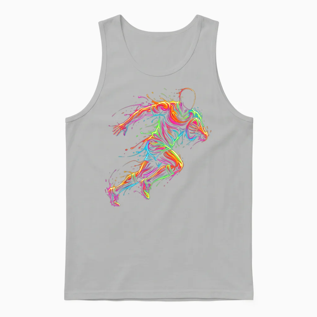Rugby Player Man Child Boy Unisex Tank Top in Ash