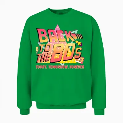 Back to the 80s Retro Vintage 80s Halloween Costume 80s Unisex Sweatshirt - Irish Green