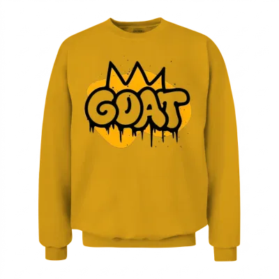 Minimalist Graffiti Art Featuring Bold Goat Unisex Sweatshirt - Gold