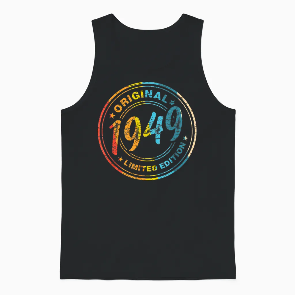 Original 1949 Vintage Anniversaire 77 Ans Pour Hommes Femmes Unisex Tank Top in Black