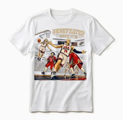George Washington Play Basketball Usa Undefeated Since 1776 Unisex T-Shirt - White