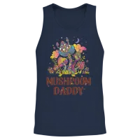 Retro Mushroom Daddy — Dad Gift Unisex Tank Top - Navy – 2