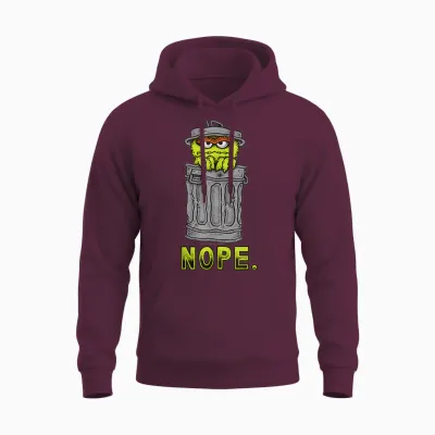 Sesame Street Oscar Nope, Sesamstrasse Unisex Hoodie - Maroon