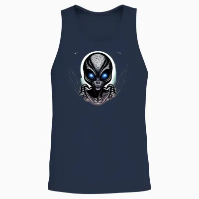 Alien Funny Unisex Tank Top - Navy