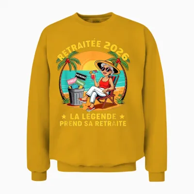 Retirement Retired Woman Leaving Collegue Work Humor Unisex Sweatshirt - Gold