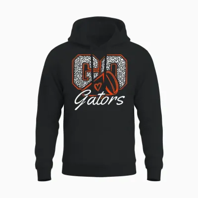 Go Cheer Gator Design Gift for Men Women Girls Boys Unisex Hoodie - Black