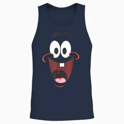 Spongebob Squarepants Patrick Big Face Smile Unisex Tank Top - Navy