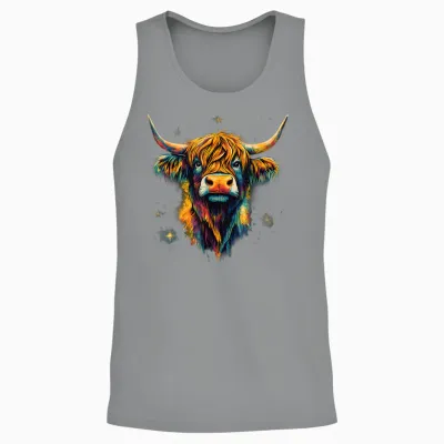 Scottish Cow Highland Scottish Cattle Highlander Hairy Cow Unisex Tank Top - Sport Grey